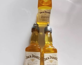 2pcs Alcohol Bottle Charms Pendants Jacks Tennessee Honey Whiskey 40x10mm