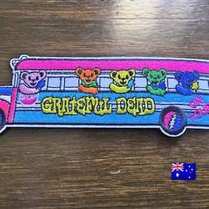 1pce Of Grateful Dead Bus Iron On Embroidery Patch 15x5cm