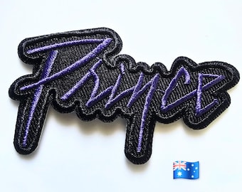 1pce Prince Purple Iron On Embroidery Patch 8x5cm