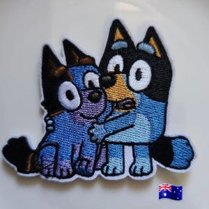 1pce Carton Puppies Bluey's Friends Iron On Embroidery Patch 6.5x4cm
