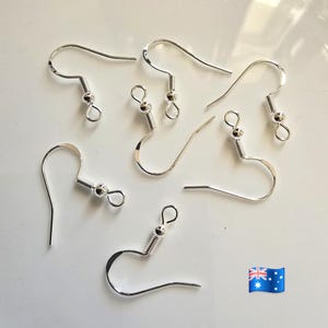 20pcs 925 Sterling Silver DIY Earring Hook Wires Findings 20mm Length.