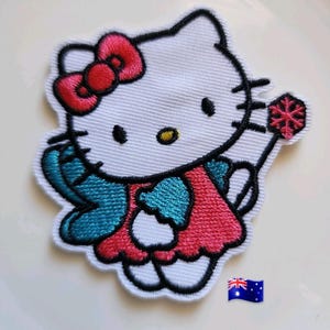 1pce Cat In A Box Iron On Embroidery Sew On Patch 5x5.3cm