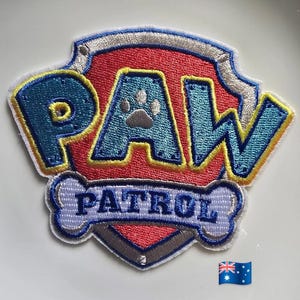 1 Stk Paw Patrol Chase Aufnäher zum Aufbügeln 10x5,3 cm