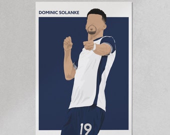 Lámina artística de Dominic Solanke del Tottenham Hotspur: regalo de fútbol de los Spurs