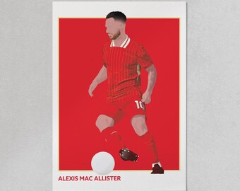 Lámina artística de Alexis Mac Allister del Liverpool FC: Decoración de pared del LFC