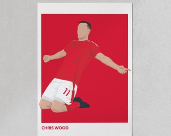 Impresión artística de Chris Wood del Nottingham Forest: Decoración de pared del NFFC