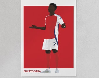 Bukayo Saka Arsenal FC Impresión de arte: Cartel de fútbol de la temporada 24/25