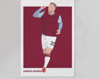 Lámina artística de Jarrod Bowen: regalo de fútbol del West Ham United