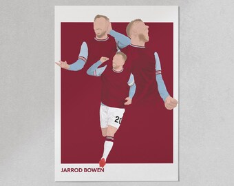 Lámina artística del gol de Jarrod Bowen: regalo de fútbol del West Ham United