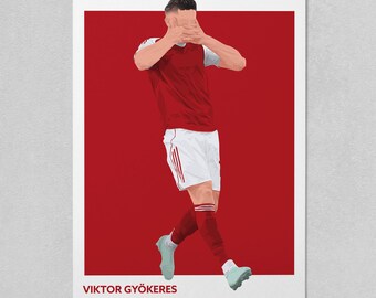 Viktor Gyökeres Arsenal Football Print / Gunners Player Wall Art Cartel