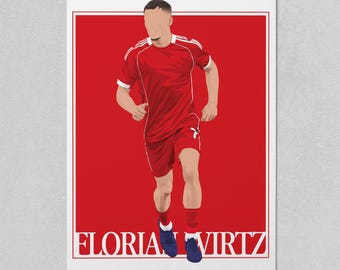 Lámina artística de Florian Wirtz del Liverpool / Póster de decoración de pared moderno