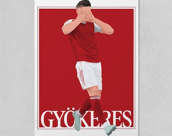 Viktor Gyökeres Arsenal Print / Cartel del jugador de fútbol / Artilleros Wall Art