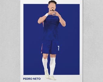 Lámina de Pedro Neto del Chelsea / Decoración de pared moderna (Descarga digital)