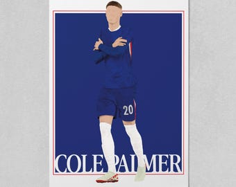 Póster de Cole Palmer del Chelsea / Lámina de arte mural moderno (digital)