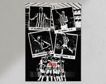 Lámina artística del Newcastle United vs. PSG: regalo de fútbol de edición limitada