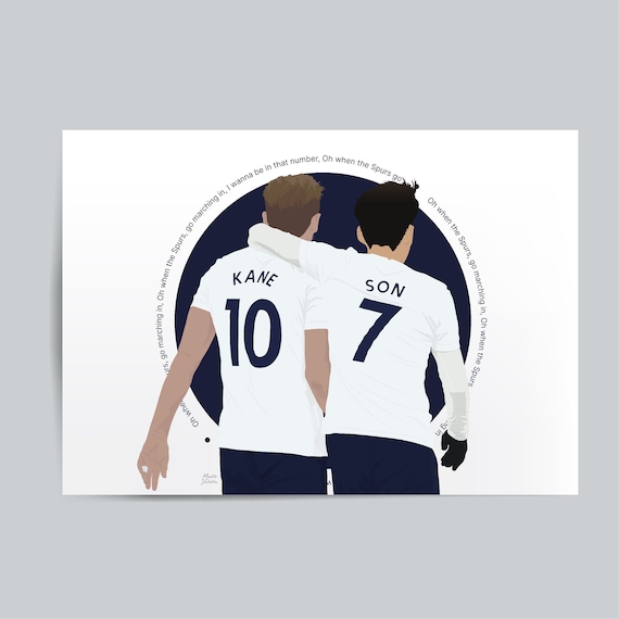 Harry Kane x Son Heung-min Football Art Poster Print Tottenham Hotspur Spurs