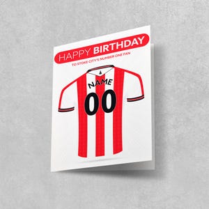Stoke City Football Birthday Card: Personalized Jersey Design (4x6")