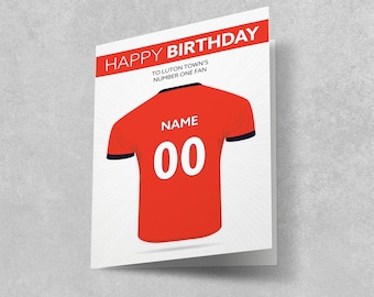 Tarjeta de cumpleaños personalizada del equipo de fútbol del Luton Town (10 x 15 cm)