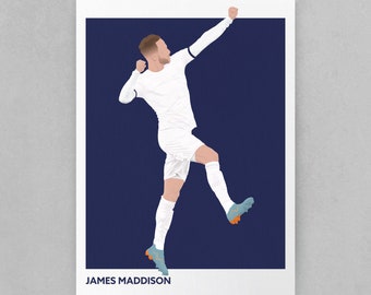 Lámina artística de James Maddison del Tottenham Hotspur: regalo de fútbol de los Spurs