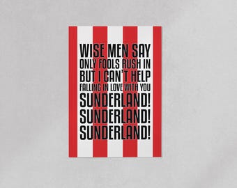 Impresión artística del himno del Sunderland AFC: tipografía del himno del estadio