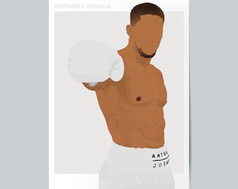 Lámina artística de Anthony Joshua: Póster de boxeo británico