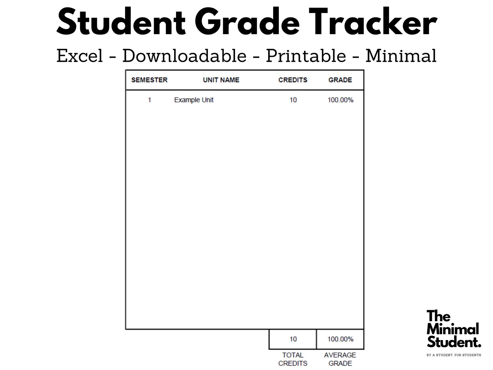 Excel Student Grade Tracker Etsy