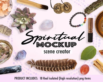 Creador de escenas Generador de escenas Fotografía de escenas personalizadas Flay Lay Flat Lay Props Maqueta móvil Paquete de maquetas Maquetas espirituales esotéricas