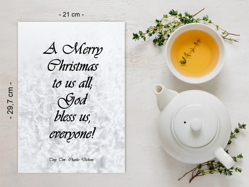 Charles Dickens a Christmas Carol Tiny Tim Quote Etsy