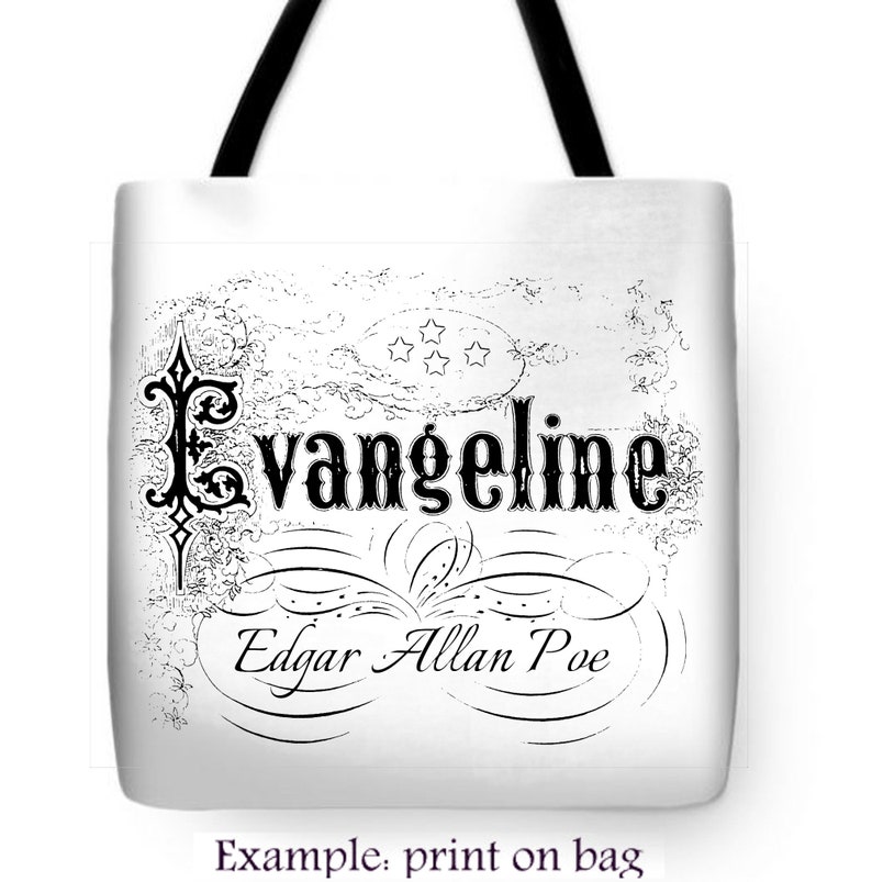 Evangeline Edgar Allan Poe Printable Download, Goth Decor Png, Gothic ...