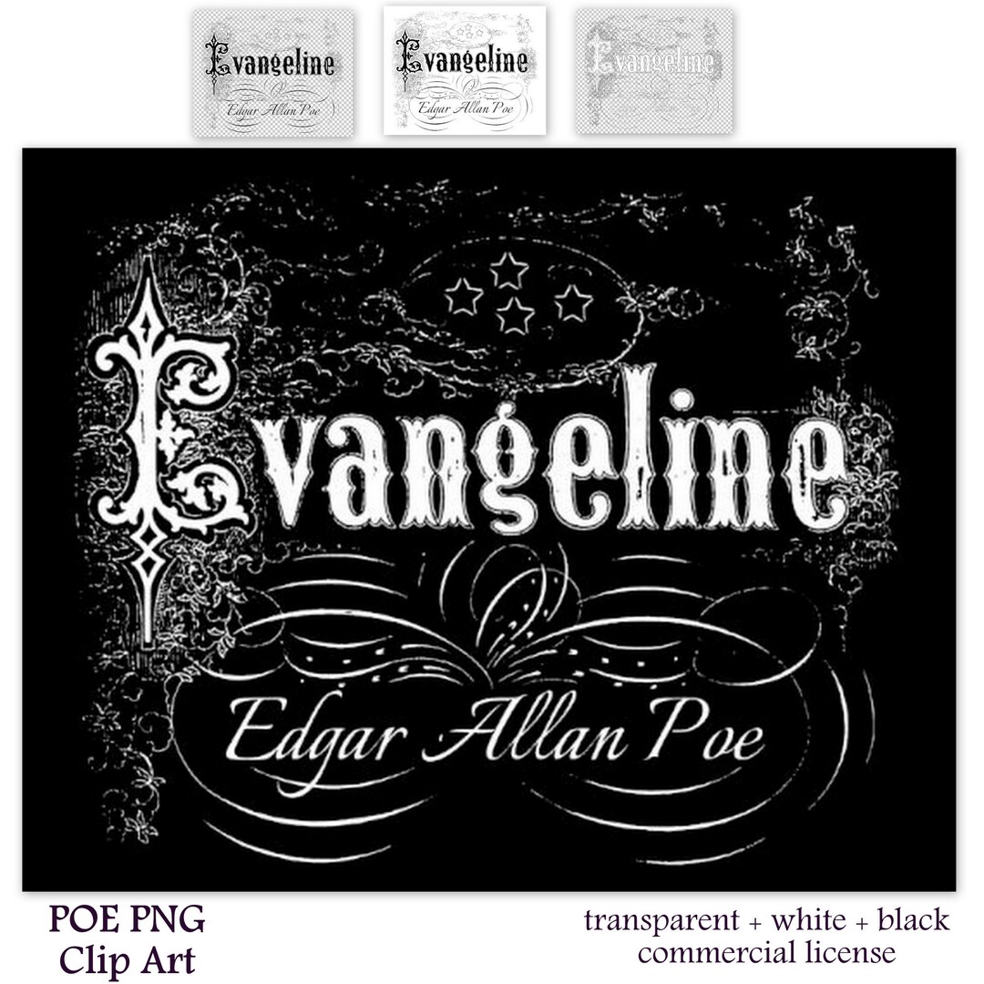 Evangeline Edgar Allan Poe Printable Download, Goth Decor Png, Gothic ...