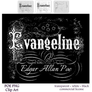 Evangeline Edgar Allan Poe Printable Download, Goth Decor Png, Gothic ...