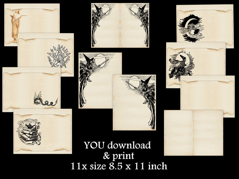Witch Stationary Witchy Sticker Pack Witch Junk Journal - Etsy