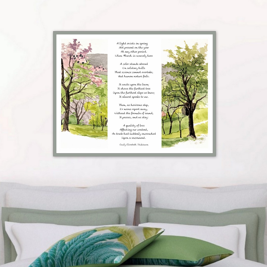 Emily Dickinson Wall Decor Printable Quote, Spring Poem Poster, Easter Decorations Literary Art