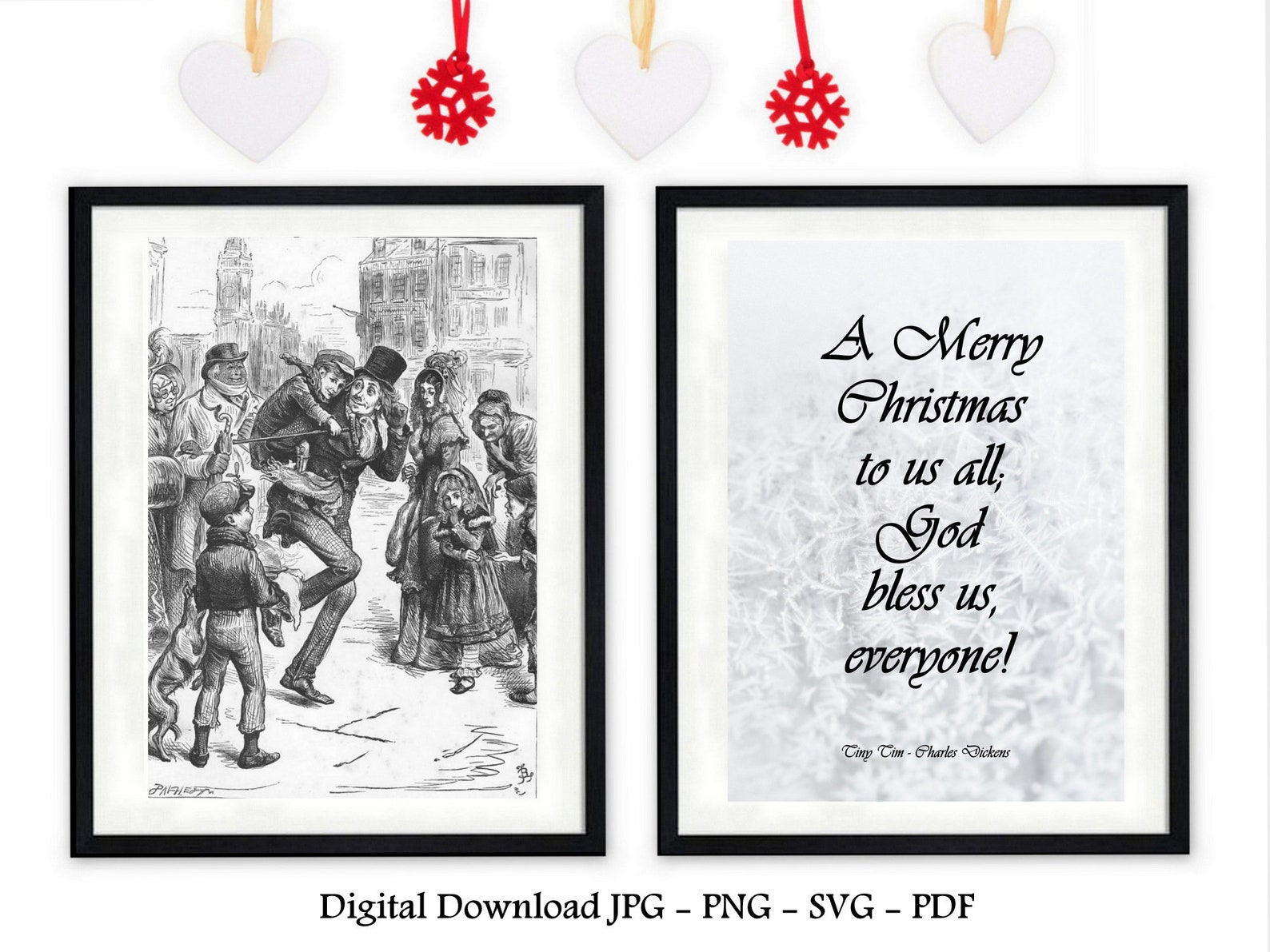 Charles Dickens Christmas Tiny Tim Quote Advent Decoration Etsy