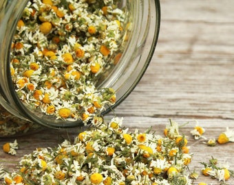 Relaxing Chamomile  Loose Leaf herbal tea (decaffeinated): Manzanilla,  hand blended, loose, herbal, caffeine free