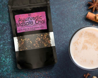 Ayurvedic Masala Chai tea: Loose leaf small batch spiced Indian Tea, wellness tea