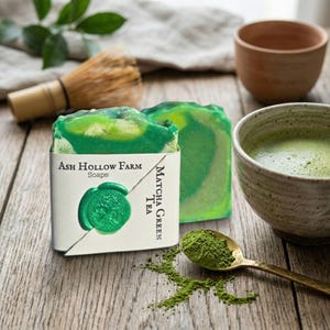 Matcha Green Tea Artisan Soap: Made with real ceremonial grade matcha green tea!