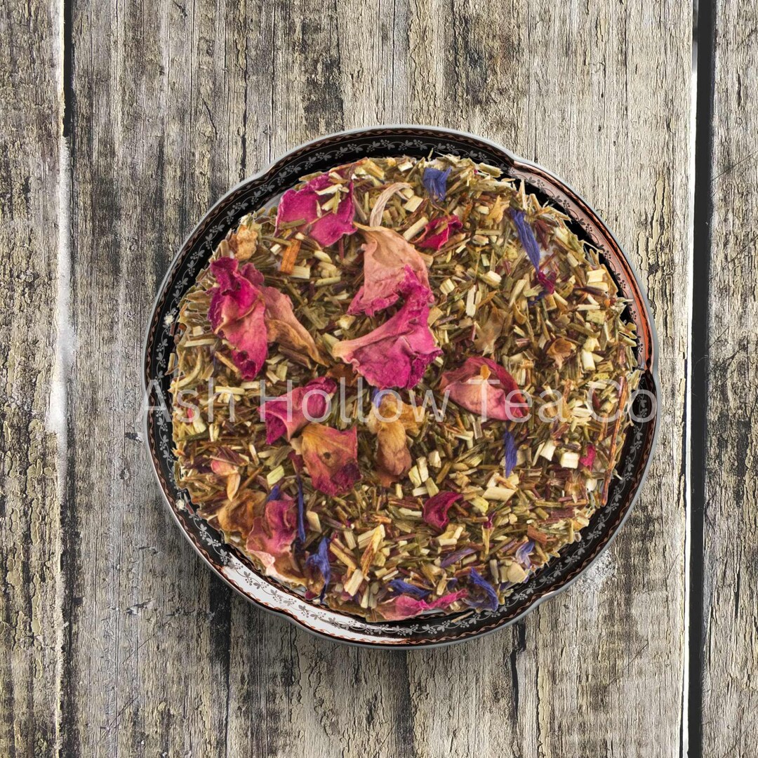 Green Rooibos Flower Tea decaffeinated Flavors of Peach, Strawberry