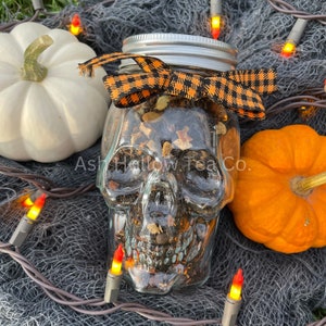 Spiced Pumpkin Skull Sipper - Hand-Blended Pumpkin Spice Tea With Real Pumpkin- Reusable Skull Jar!