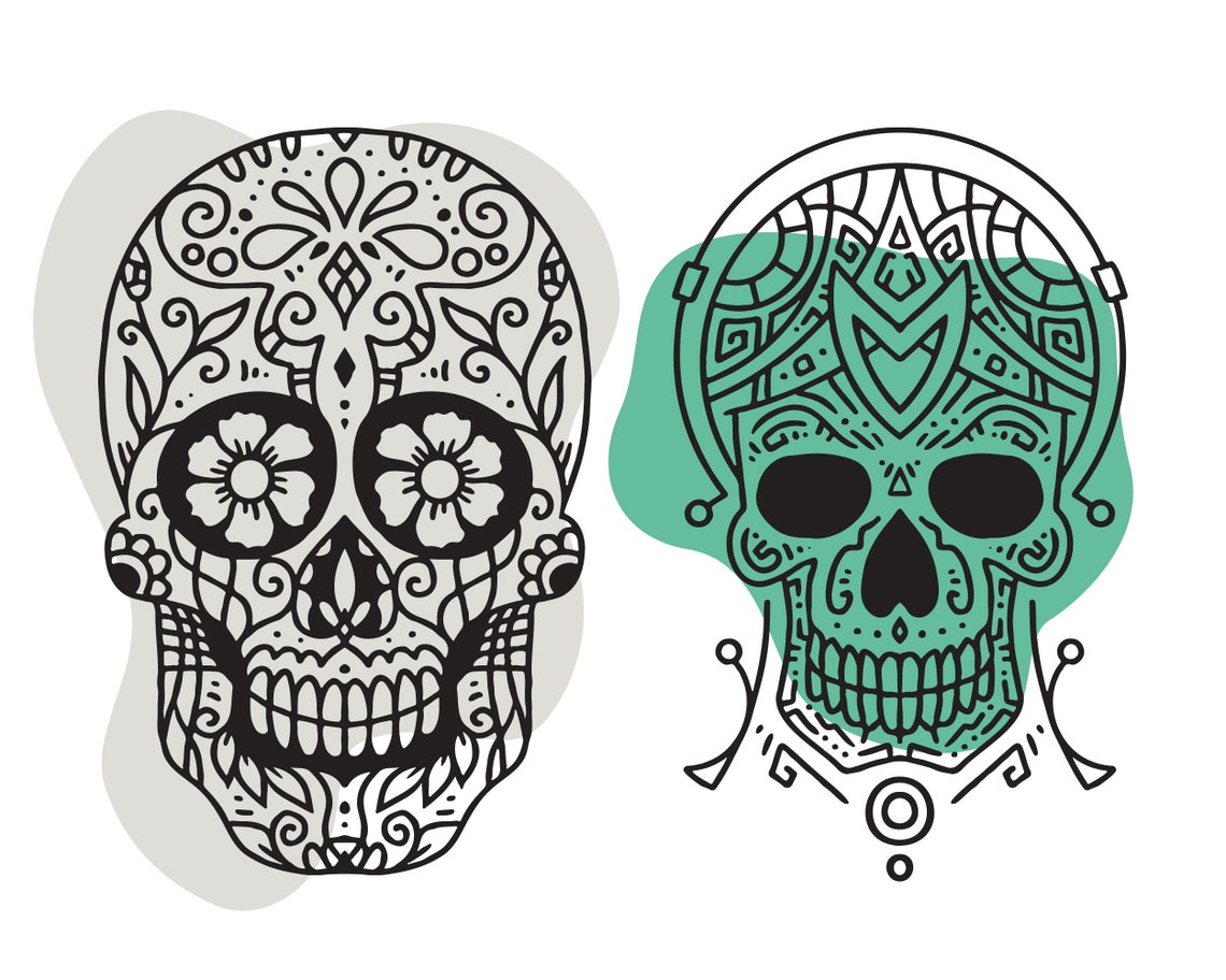 Skulls Coloring Pages - Printable Adult Skulls Coloring Book - 20 Pages ...