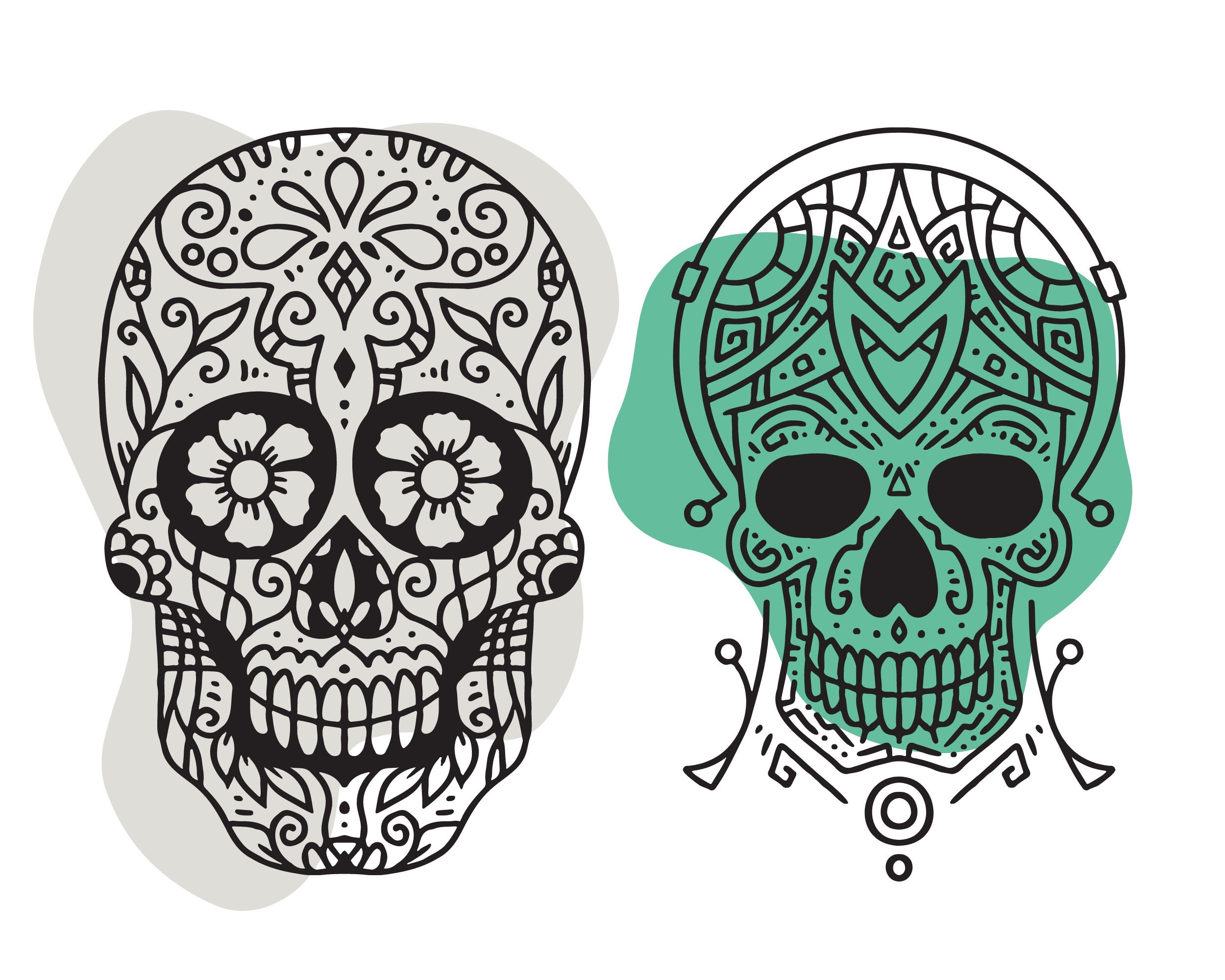 Skulls Coloring Pages Printable Adult Skulls Coloring Book Etsy