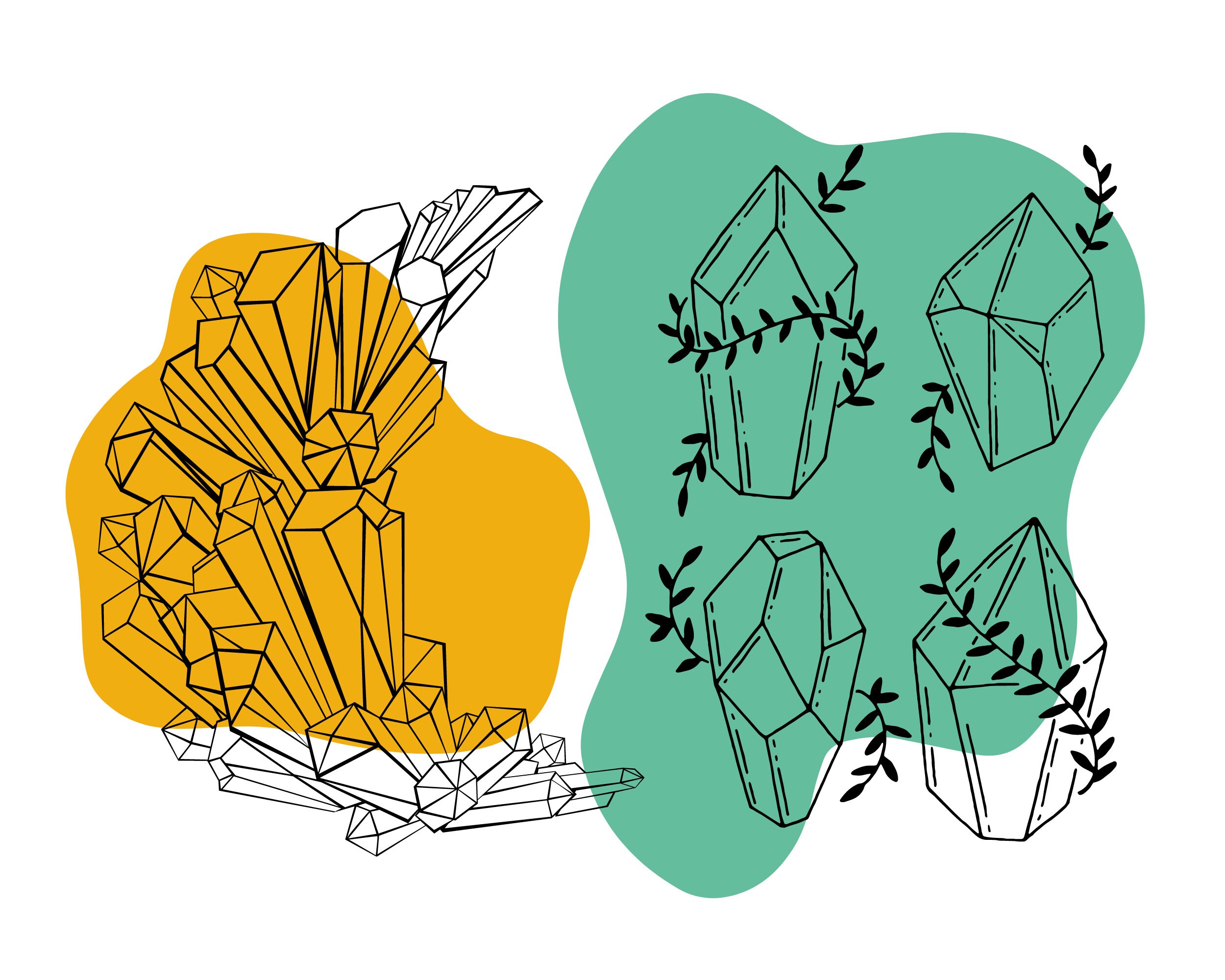 Crystal Coloring Pages - Printable Adult Coloring Book - 20 Pages - Etsy
