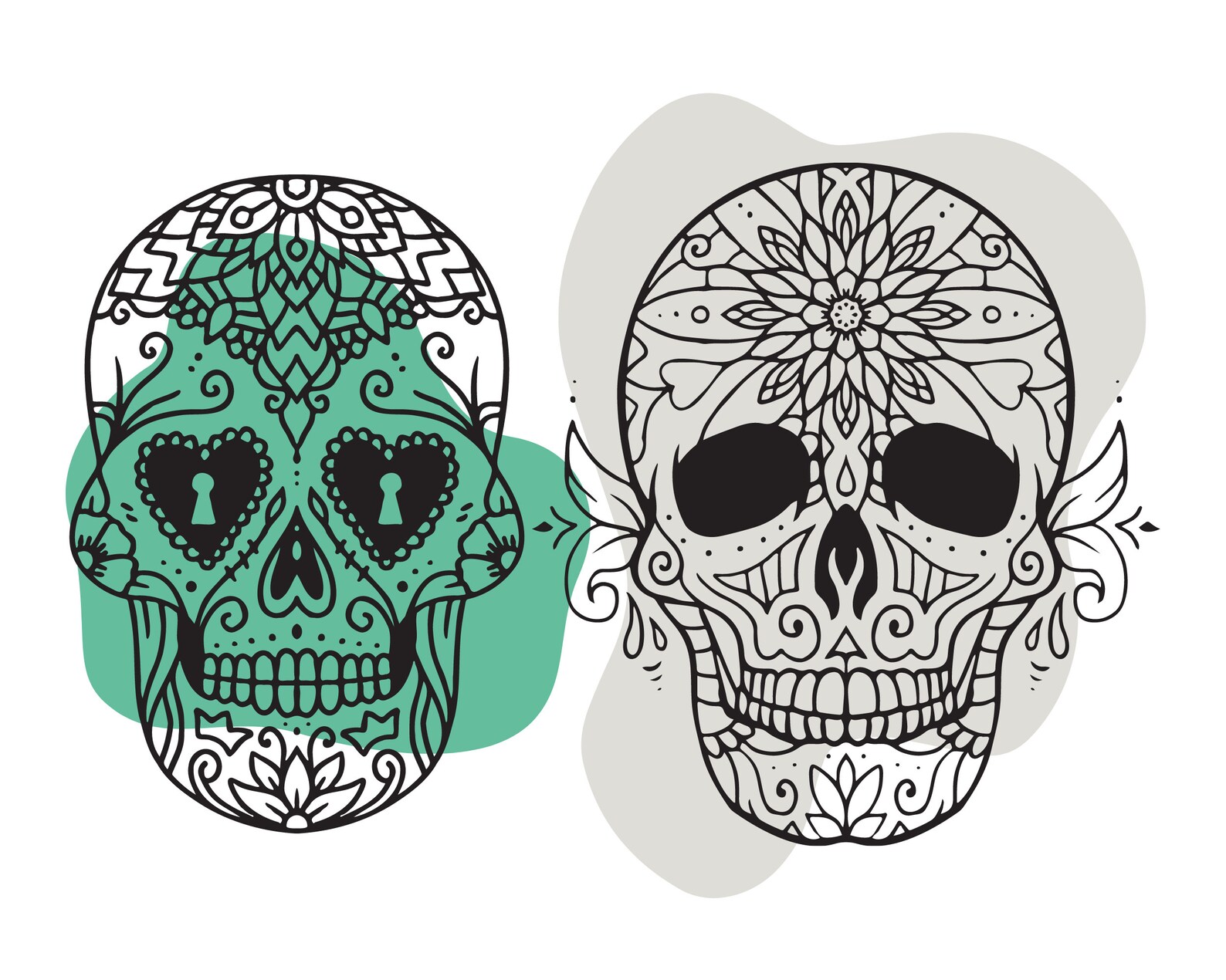 Skulls Coloring Pages - Printable Adult Skulls Coloring Book - 20 Pages ...
