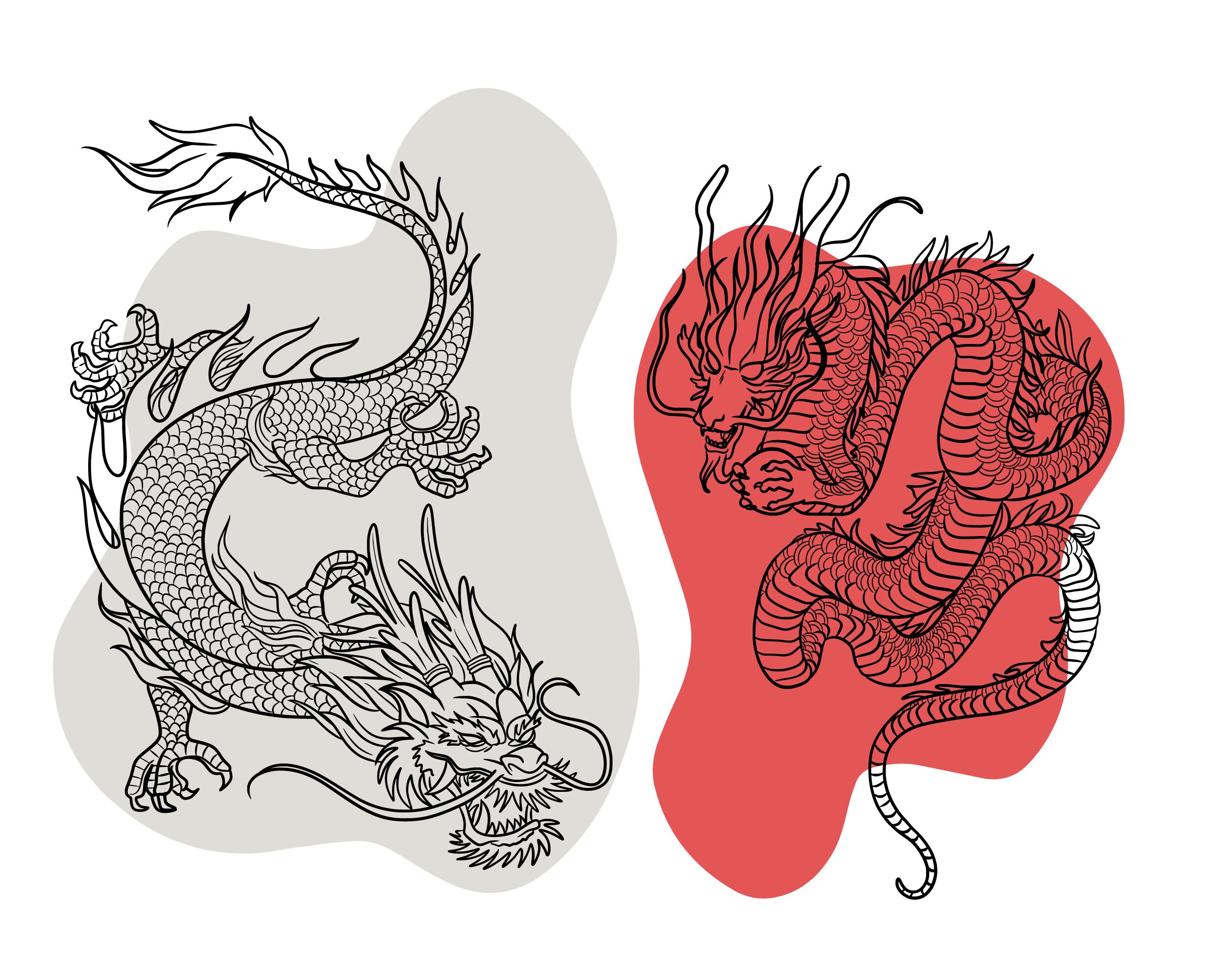 Dragons Coloring Pages Printable Dragons Coloring Book Etsy