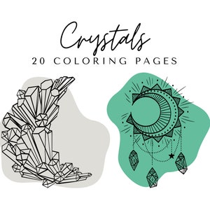 Crystal Coloring Pages Printable Adult Coloring Book 20 Pages image 1