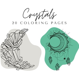 Crystal Coloring Pages Printable Adult Coloring Book 20 Pages image 1