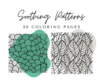Soothing Patterns Coloring Pages - Printable Adult Patterns Coloring Book - 20 Pages