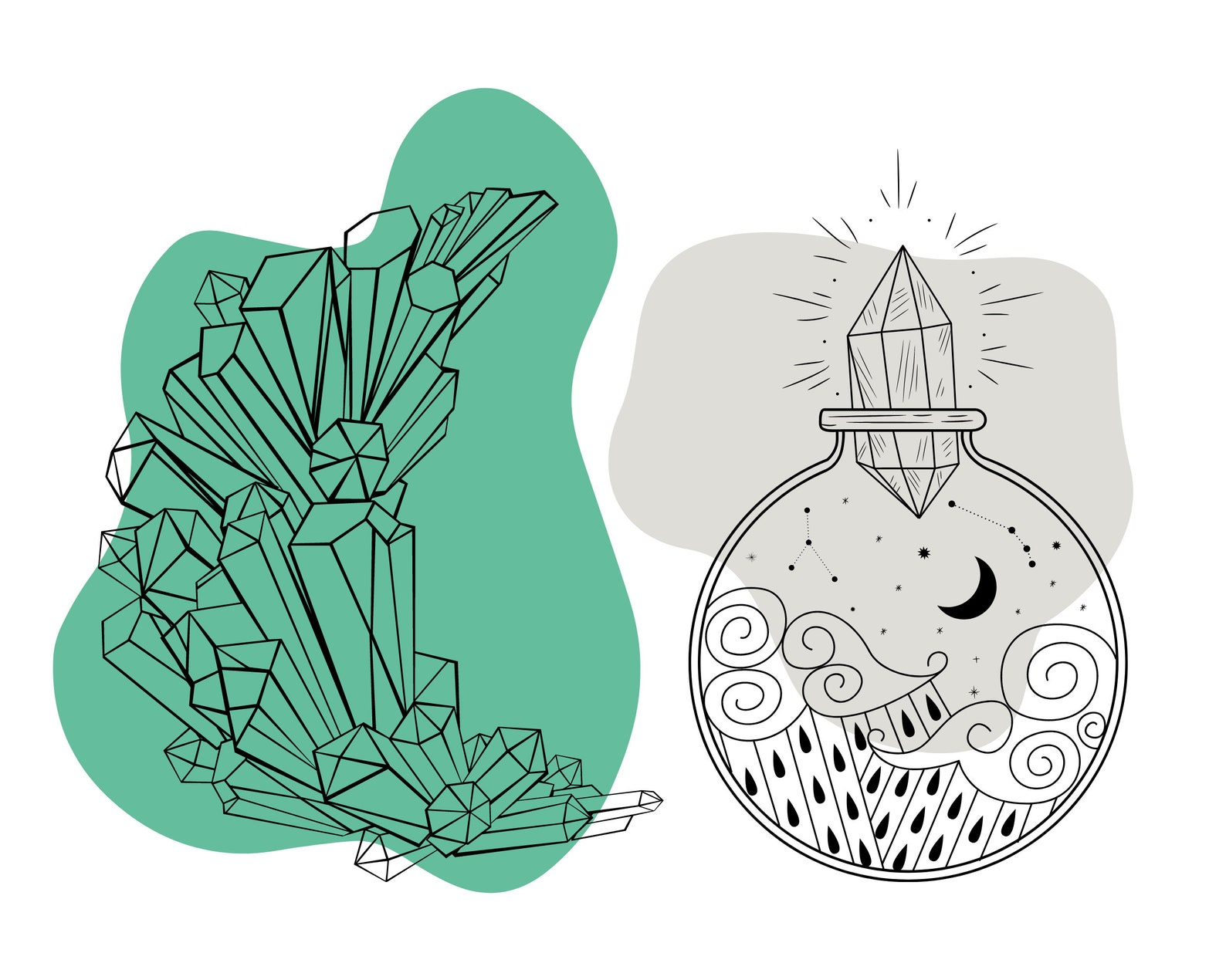 Witchy Coloring Pages Printable Adult Magical Coloring Book - Etsy