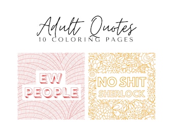Páginas para colorear de citas para adultos - Libro para colorear de citas para adultos imprimible - 10 páginas