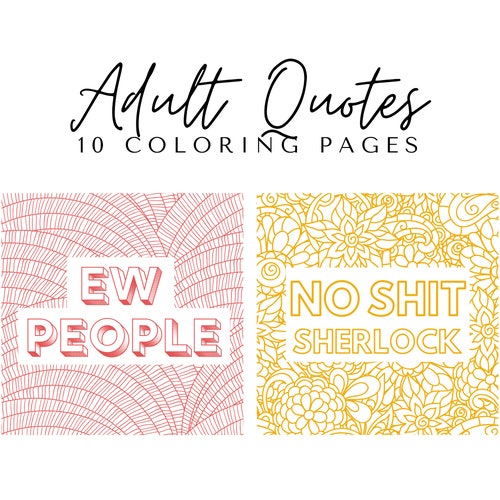 Adult Quotes Coloring Pages Printable Adult Quotes Coloring - Etsy